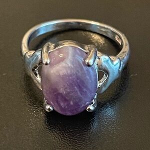 Size 8.5 purple amethyst S925 silver ring